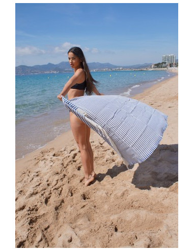 Fouta marinière honeycomb navy blue