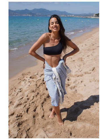 Fouta marinière honeycomb navy blue