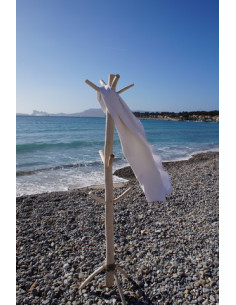 Fouta Nid d'Abeille Unie Blanc 2