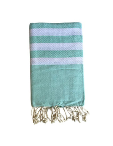 Fouta nid d'abeille 5/5 vert d'eau