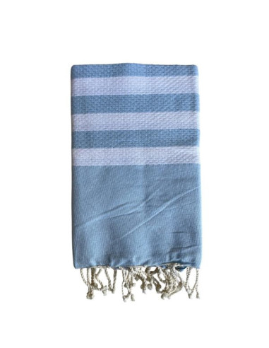 Fouta nid d'abeille 5/5 turquoise