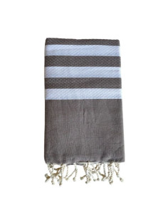 Fouta nid d'abeille 5/5 taupe