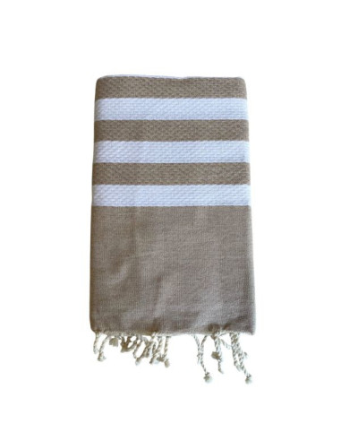 Fouta nid d'abeille 5/5 sable