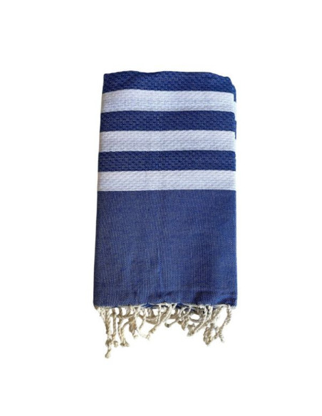 Fouta nid d'abeille 5/5 bleu marine