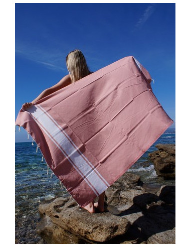 Fouta Tradi vieux rose
