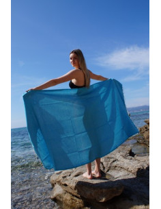 Turquoise solid honeycomb fouta 2