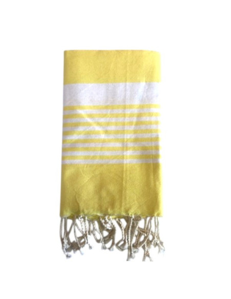 Fouta serviette de plage jaune citron Paul