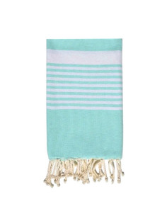 Fouta serviette de plage vert d'eau Paul