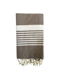 "Paul" taupe beach towel fouta