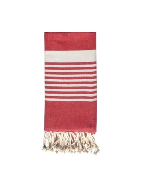 Fouta serviette de plage rouge Paul