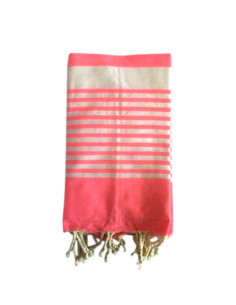 "Paul" fluorescent pink beach towel fouta