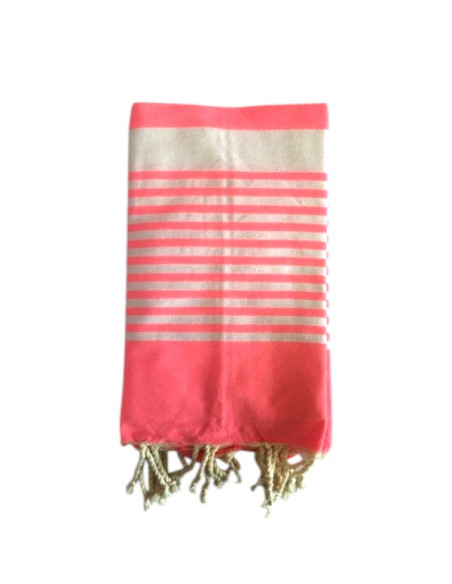 Fouta asciugamano da spiaggia rosa fluorescente "Paul"