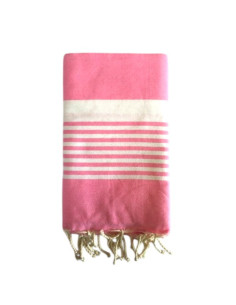 Fouta serviette de plage rose Paul