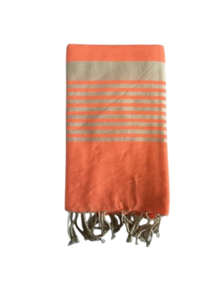 Fluorescent orange beach towel fouta
