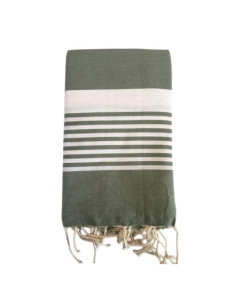 Khaki beach towel fouta Paul