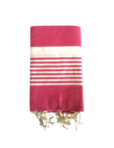 Fuchsia beach towel fouta Paul