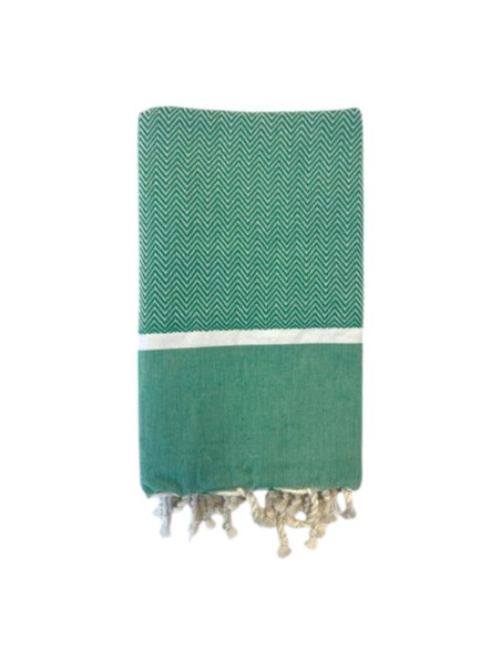 Fouta Chevron Vert