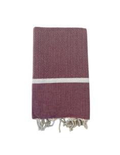 Fouta Chevron Lie de vin