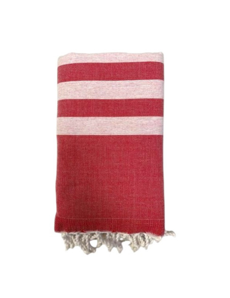 Fouta serviette éponge rouge