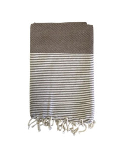 Striped bee nest fouta Taupe