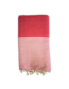 Striped bee nest fouta Red