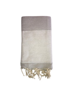 Nido d'ape a righe fouta Grigio chiaro
