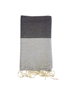 Nido d'ape a righe fouta nero