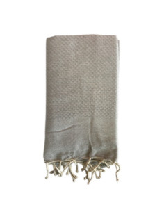 Grey solid honeycomb fouta