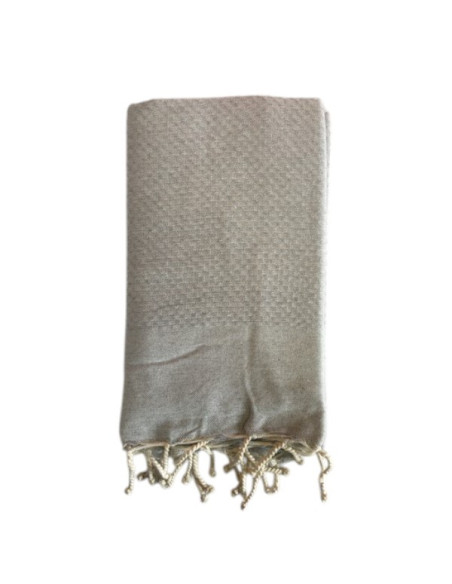 Grey solid honeycomb fouta