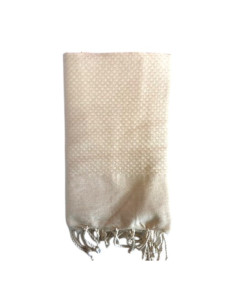 Ecru solid honeycomb fouta