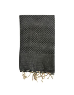 Fouta nera a nido d'ape unita