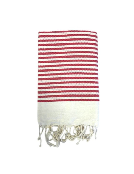 Fouta marinière a nido d'ape rosso