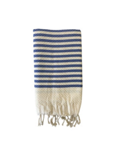 Fouta marinière honeycomb navy blue