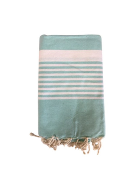 Double serviette fouta Paul vert d'eau