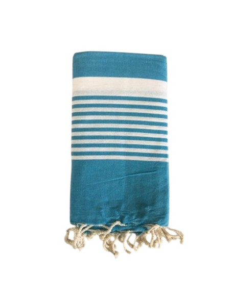 Double serviette fouta Paul turquoise