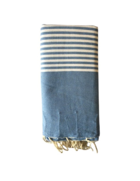 Fouta jeté de lit Paul bleu ciel 2x3m