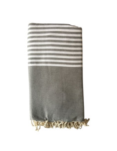Paul charcoal grey fouta bed throw 2x3 m