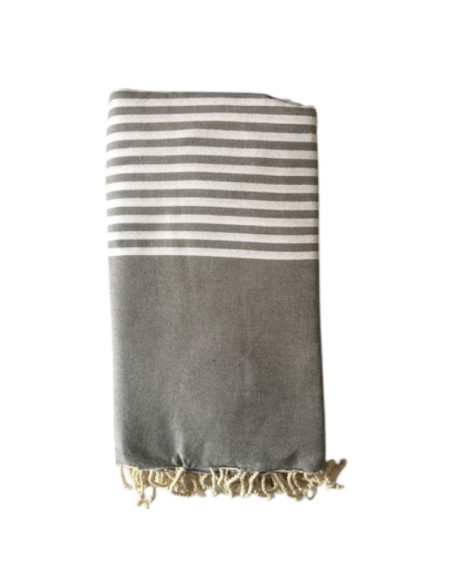 Paul charcoal grey fouta bed throw 2x3 m