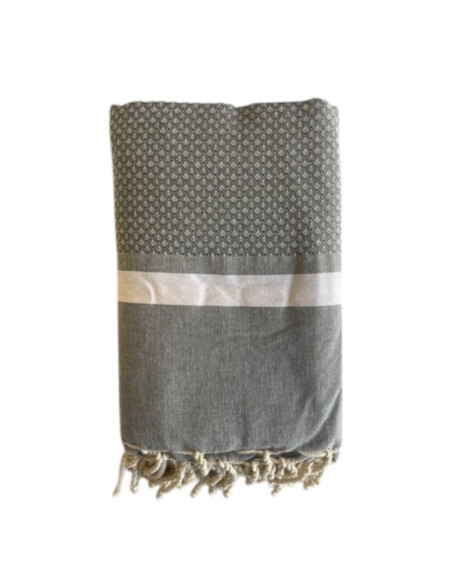 Fouta Bouquet grigio antracite copritutto per letto 2x3 m