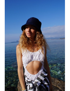 Cappello bob in cotone blu navy 2