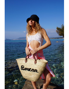 Cesto di palma con doppio manico "boucan"