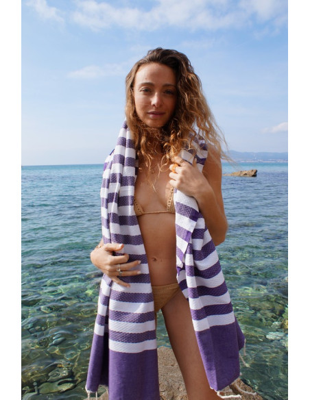 Fouta a nido d'ape 5/5 viola