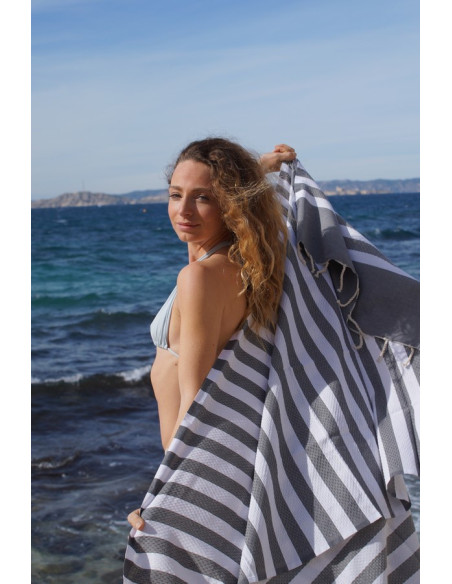 Honeycomb fouta 5/5 gris antracita