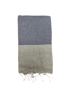 Fouta grise lurex or