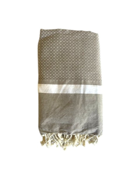 Doppio telo fouta Bouquet tortora