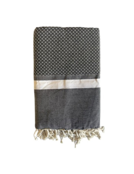Double Bouquet black fouta towel