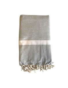 Double Bouquet grey fouta towel