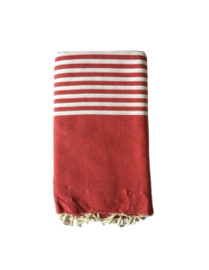Paul red fouta bed throw 2x3 m