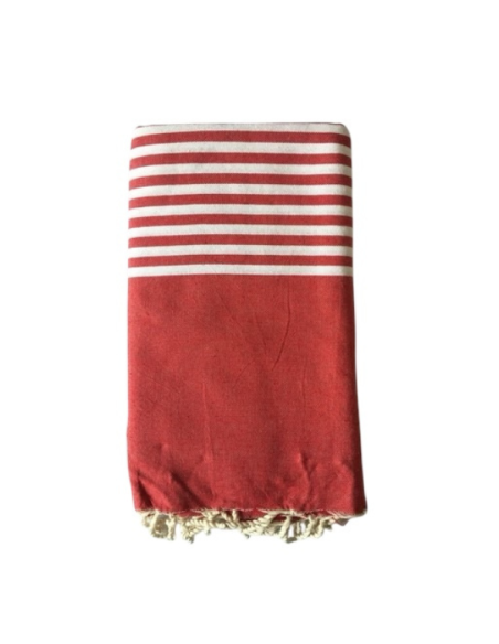Fouta jeté de lit Paul rouge 2x3m