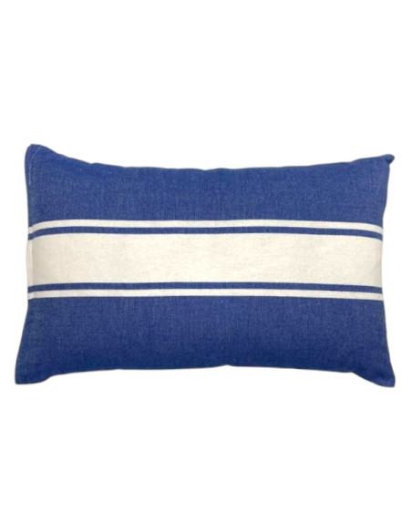 Coussin de plage toile de fouta 30x50cm bleu marine